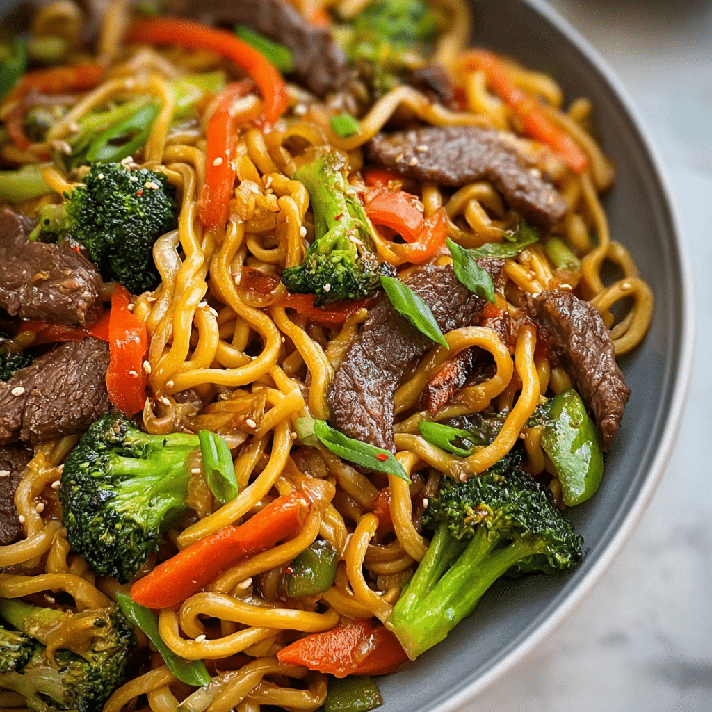 Beef Lo Mein with Noodles and Veggies