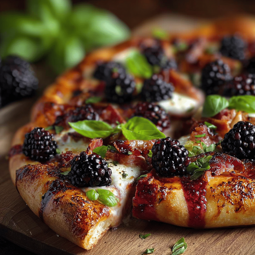 Blackberry Basil Bacon Grilled Pizza