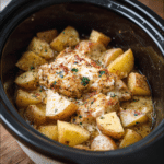 Crockpot Garlic Parmesan Chicken and Potatoes