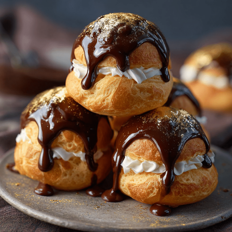 Gold Dusted Chocolate Profiteroles