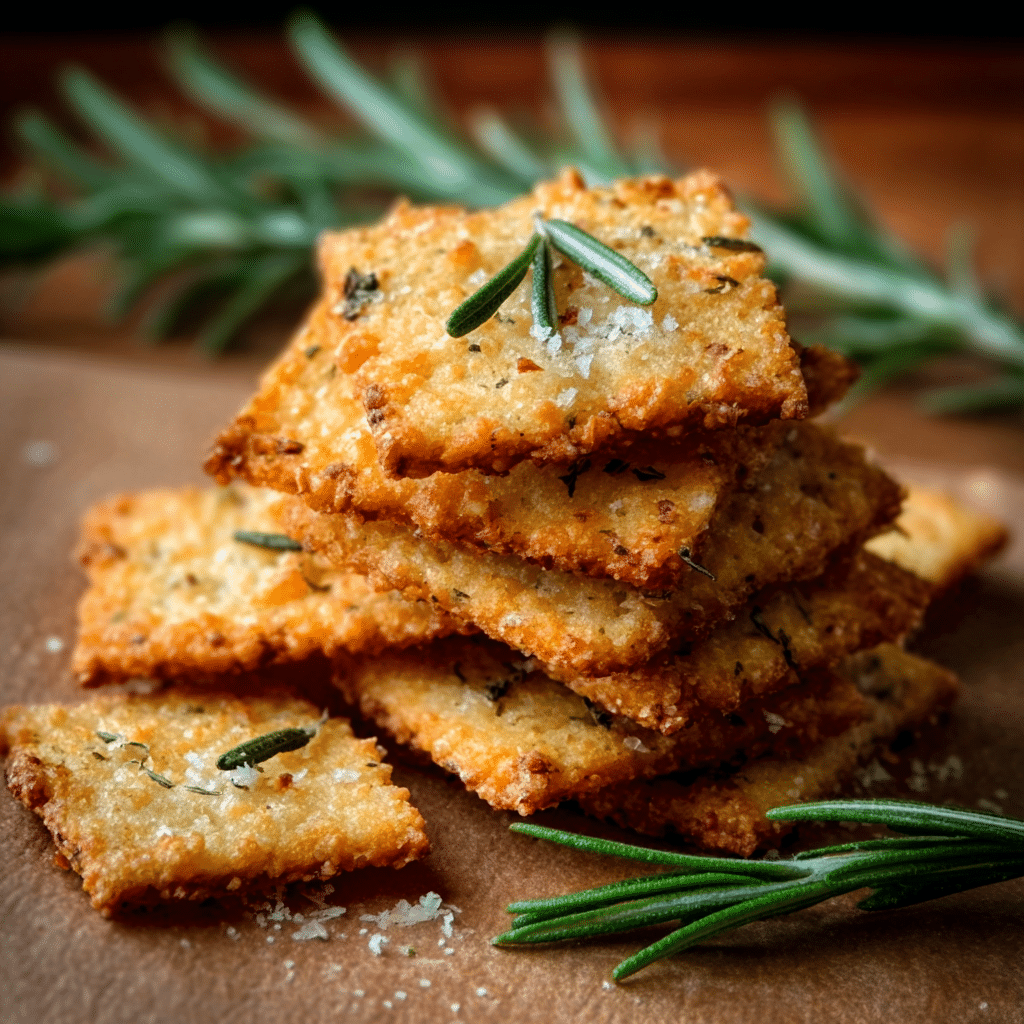 Homemade Parmesan Rosemary Crackers