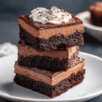 Layered Chocolate Mousse Brownies