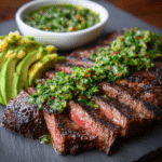 Skirt Steak with Avocado Chimichurri