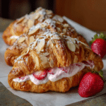 Strawberry Almond Cream Filled Croissants