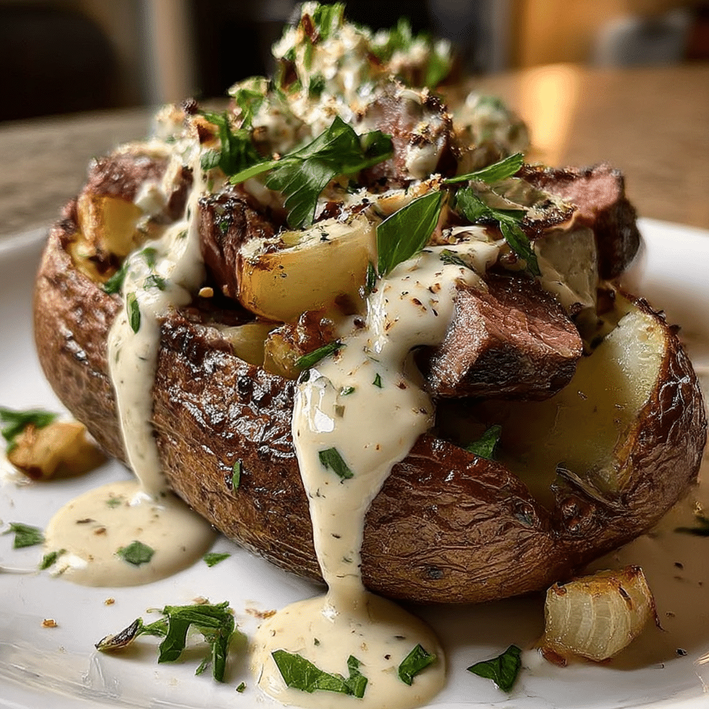 Baked Potatoes with Parmesan Cream Sauce