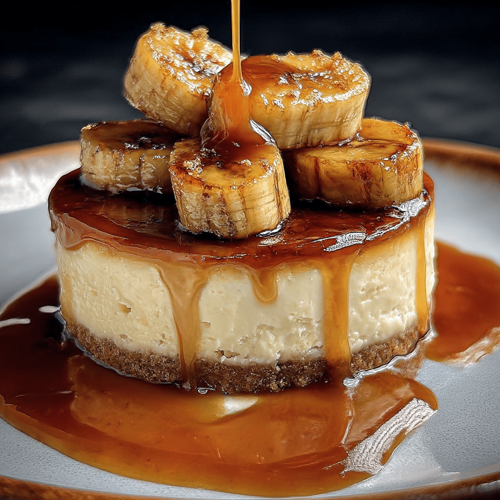 Caramelized Banana Cheesecake with Rum Glaze