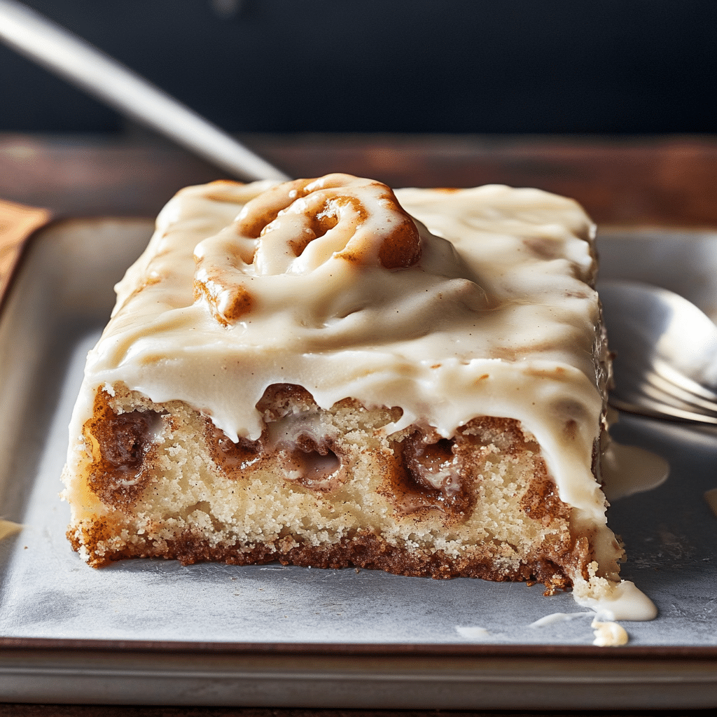Cinnamon Roll Poke Cake