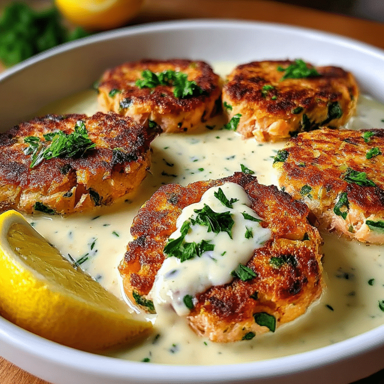 Crispy Salmon Patties with Tangy Lemon Garlic Sauce