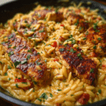 High Protein Mediterranean Chicken Orzo