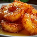 Rum-Soaked Fried Pineapple