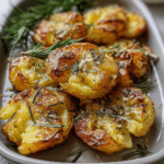 Smoky Grilled Garlic Rosemary Smashed Potatoes
