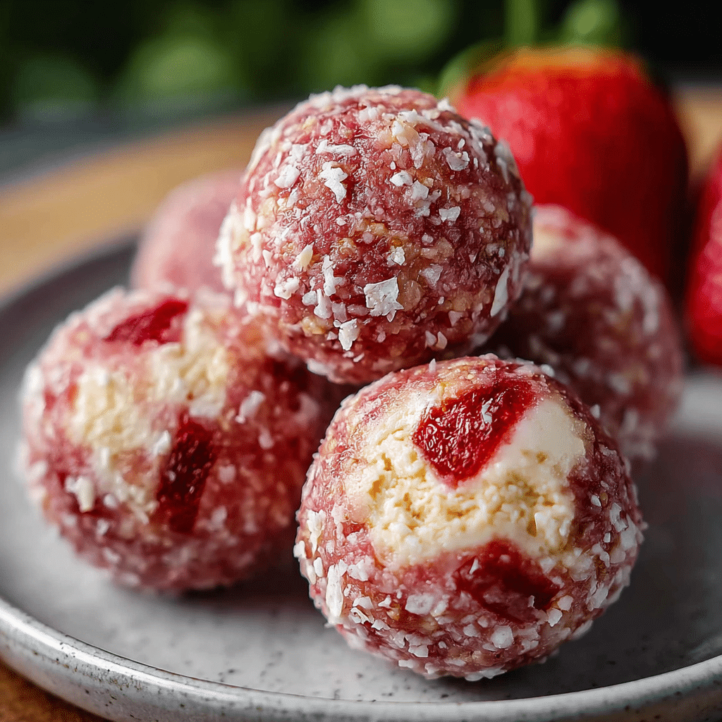 Strawberry Cheesecake Protein Balls