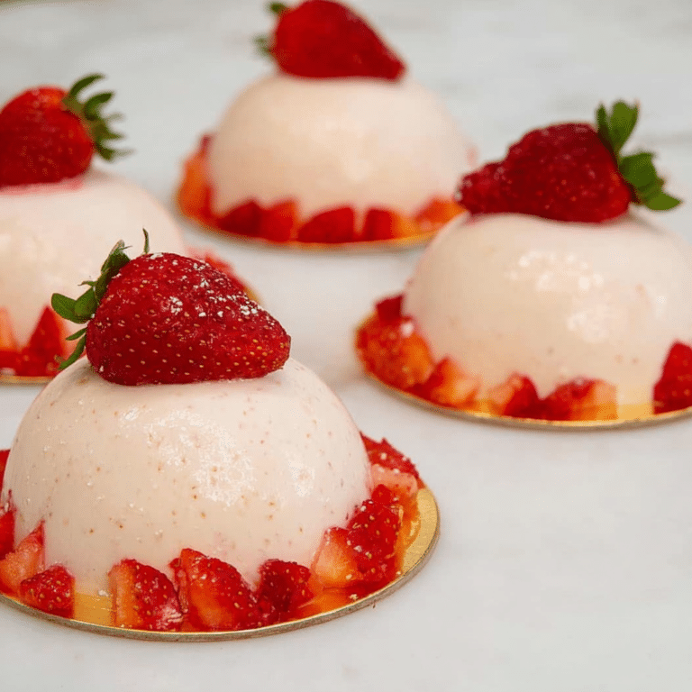 White Chocolate Strawberry Mousse Domes